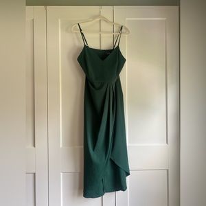 LuLus Reinette Dark Green Midi Dress